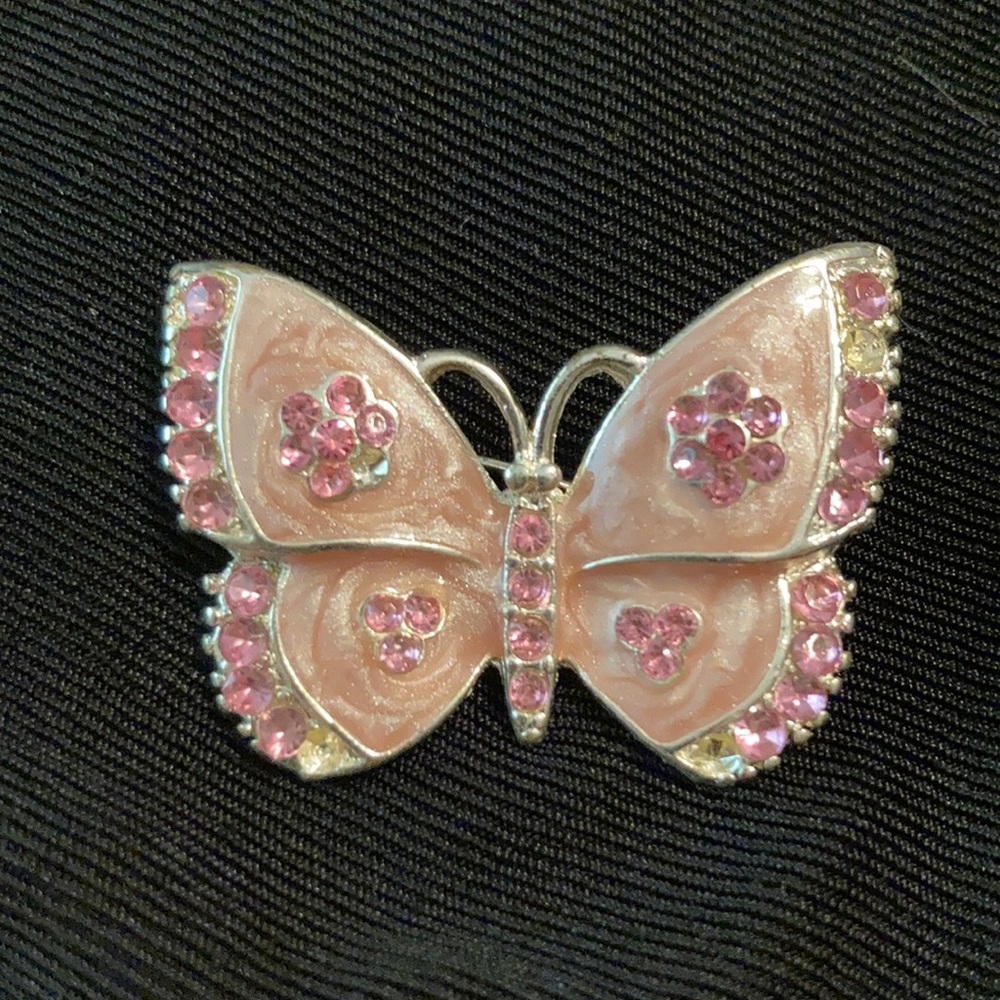 Pink seaglass butterfly pin 🦋